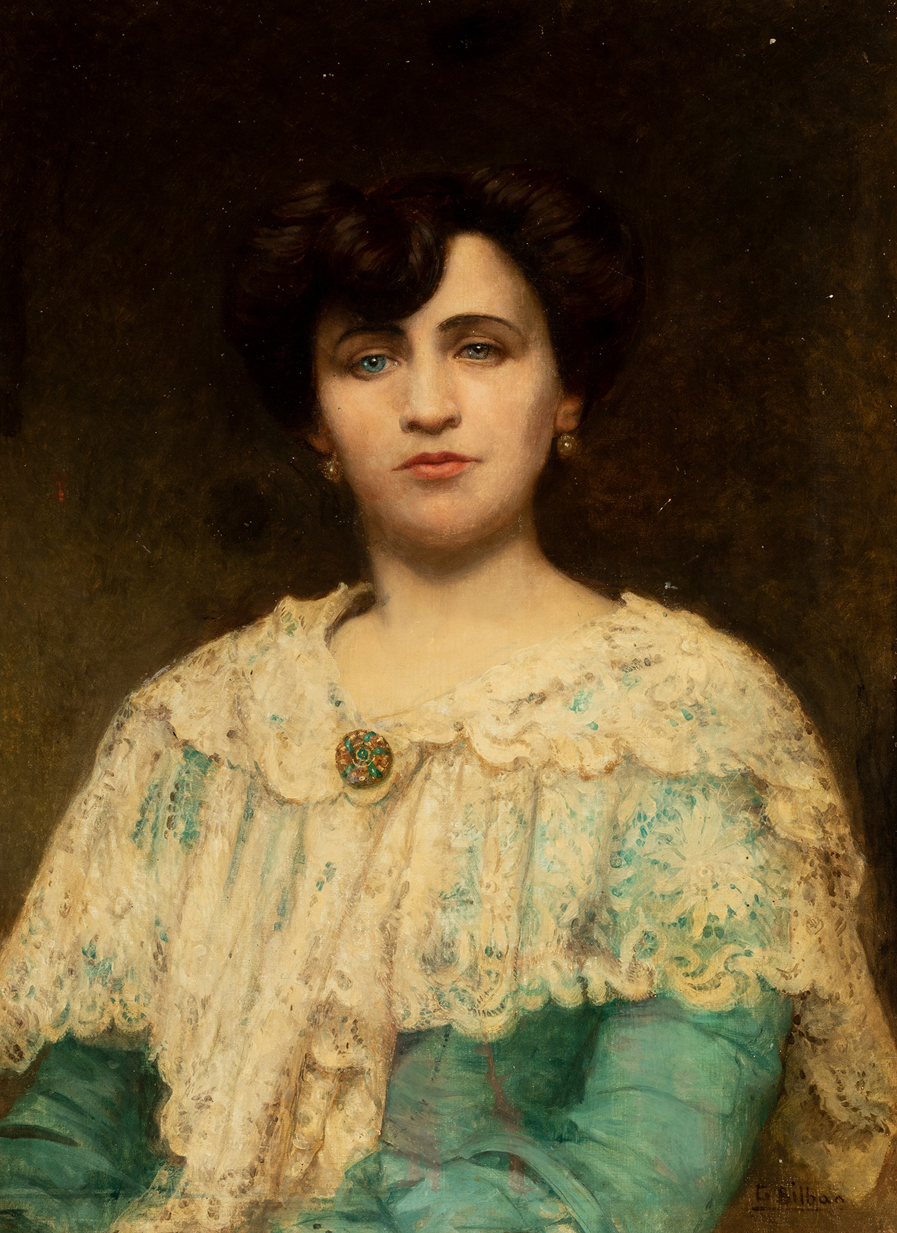 GONZALO BILBAO MARTÍNEZ (Seville, 1860 – Madrid, 1938)."Lady".Oil on canvas.Attach certificate of