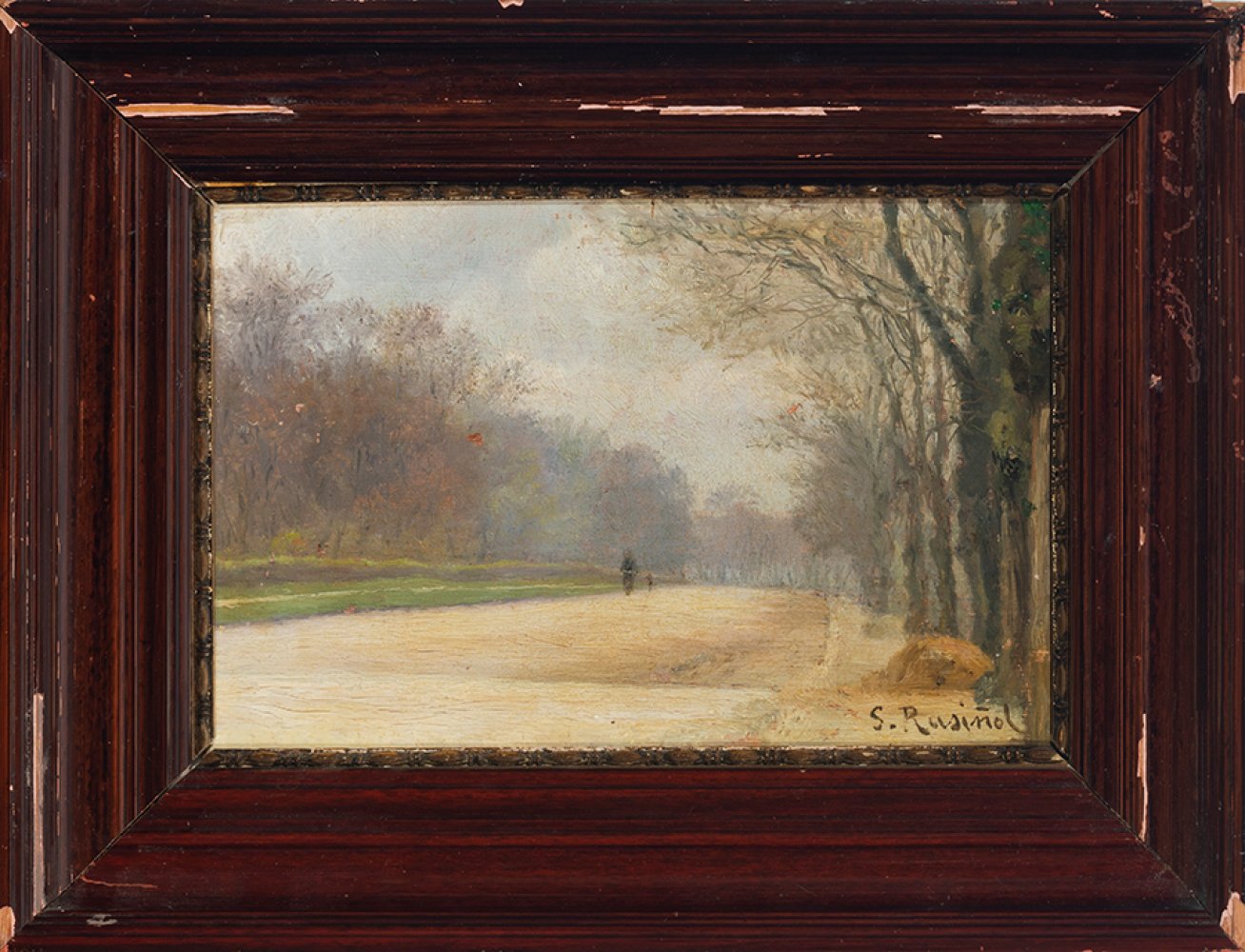 SANTIAGO RUSIÑOL I PRATS (Barcelona, 1861 – Aranjuez, Madrid, 1931)."Bois Boulogne,París"Oil on - Bild 3 aus 4