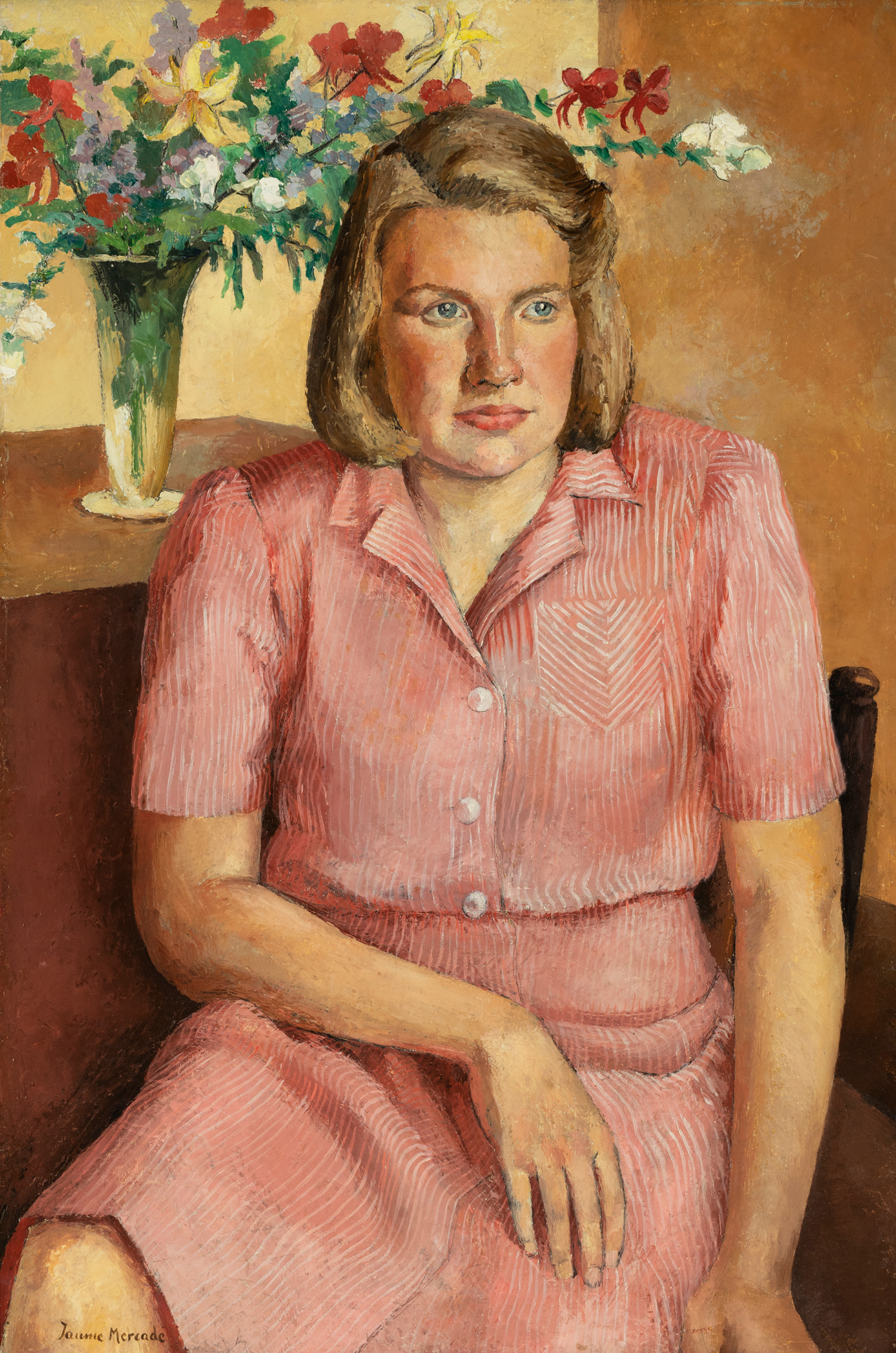 JAUME MERCADÉ QUERALT (Valls, Tarragona, 1887/89 – Barcelona, 1967)."Portrait of a Lady".Oil on