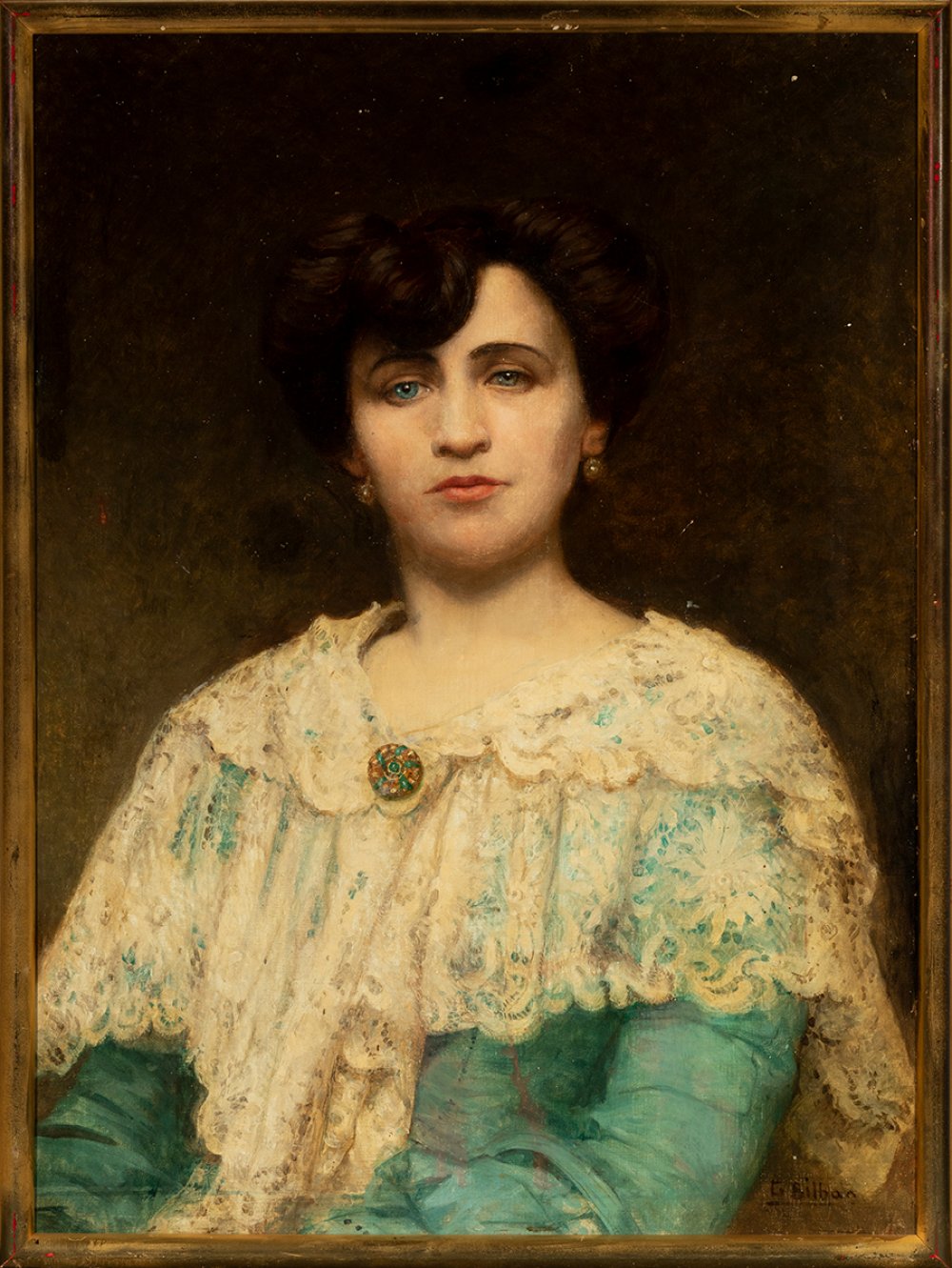 GONZALO BILBAO MARTÍNEZ (Seville, 1860 – Madrid, 1938)."Lady".Oil on canvas.Attach certificate of - Bild 2 aus 4