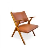 Armchair made by DAL VERA (1884-1980, Conegliano).Production period 1950-1960.Wood, brown colour.