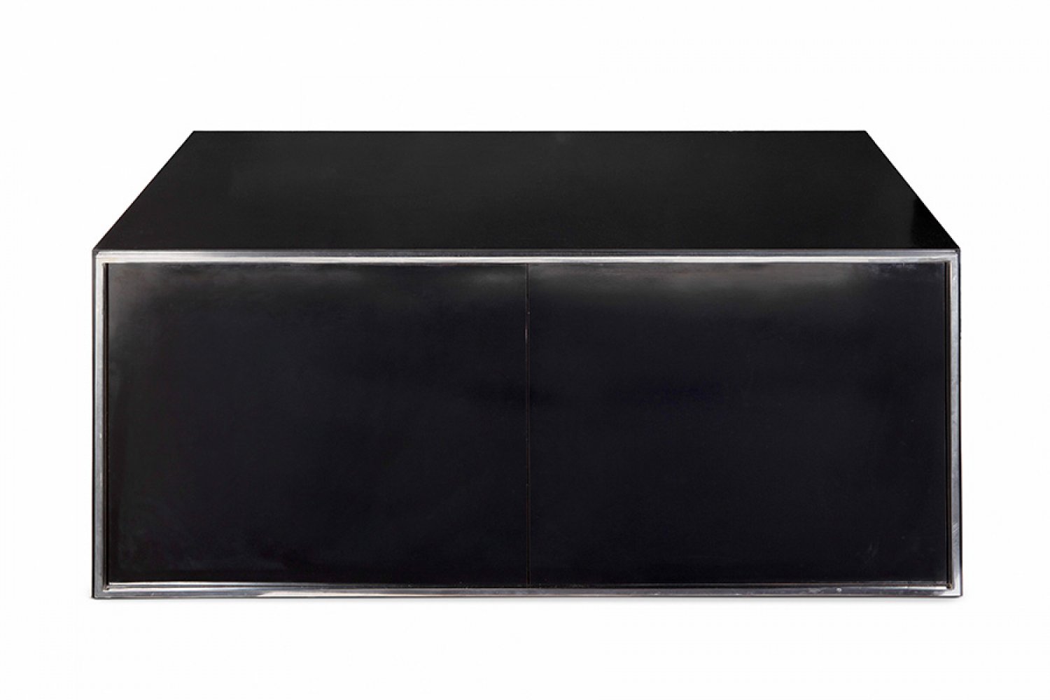 WILLY RIZZO (Naples, 1928-Paris ,2013).Sideboard. Italy, 1970s.Black laminated wood and chromed - Image 3 of 4
