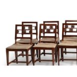 Set of eight chairs and two armchairs from the 18th century.Walnut wood structure and grille seats.
