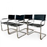 MART STAM (Purmerend, Netherlands, 1899 - Zurich, 1986).Four "Cantilever S34" chairs.Tubular steel
