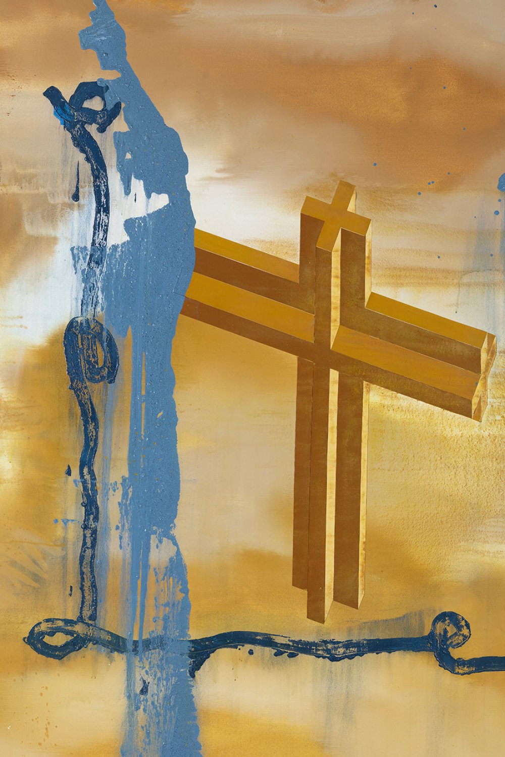 JOSÉ MANUEL BROTO GIMENO (Zaragoza, 1949)."The Cross. Paris, 1988.Acrylic and collage on canvas. - Image 7 of 7