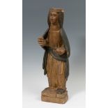 Galician school, 18th century."Saint".Carved and polychrome wood.Faults in the carving and