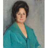 FÉLIX REVELLO DE TORO (Málaga, 1926)."Portrait of a lady", 1967.Oil on canvas.Signed and dated in