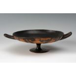 Kylix attributed to the Brussels painter. Ancient Greece, circa 480 BC.Attic pottery with red