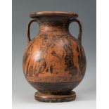 Pelike attributed to the Creusa painter. Ancient Greece, ca. 390 BC.Ceramic.Rim repaired and