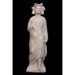 Tanagra-style female figure. Ancient Greece, ca. 4th century BC.Terracotta.In good condition.