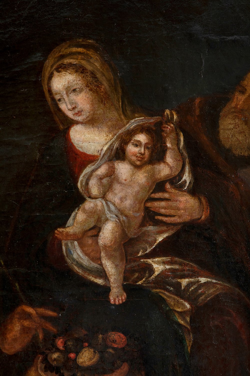 Spanish school, 17th century."Virgin and Child".Oil on canvas.Defects in the frame.Measurements: - Image 6 of 6