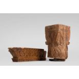 Capital and beam fragment. Mozarabic, 11th century.Carved wood.Measurements: 15 x 57 x 10 cm. (