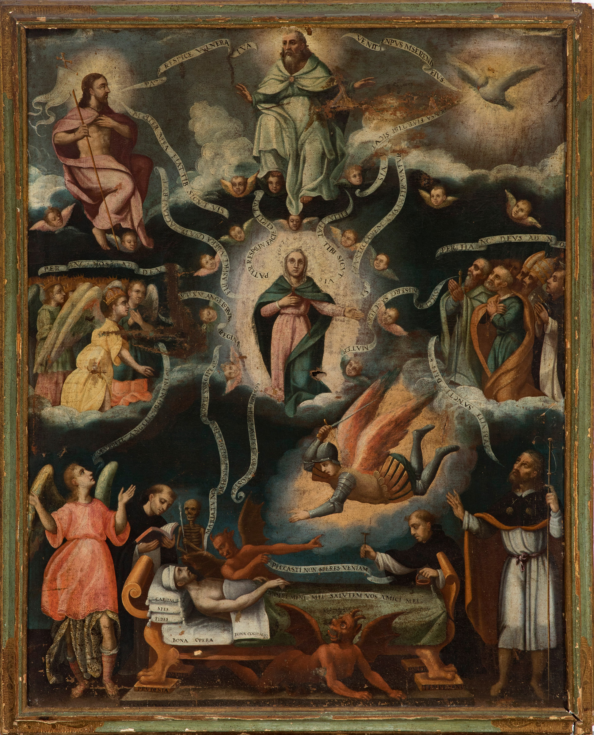 Spanish or Novo-Hispanic school, first half of the 17th century."The Trinity receiving the soul of a - Image 3 of 6