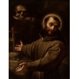 Italian school; first third of the 17th century."Saint Francis.Oil on canvas. Relined.