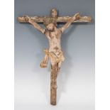 Spanish school of the 18th century."Crucified Christ".Carved and polychrome wood.It presents notable
