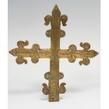 Processional cross; Limoges workshops, 12th-13th century.Gilded copper.Measurements: 20 x 18 cm.