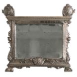 Mirror. Switzerland, 18th century.Wood and silver.Signs of wear and tear.Size : 23,5 x 31 cm (