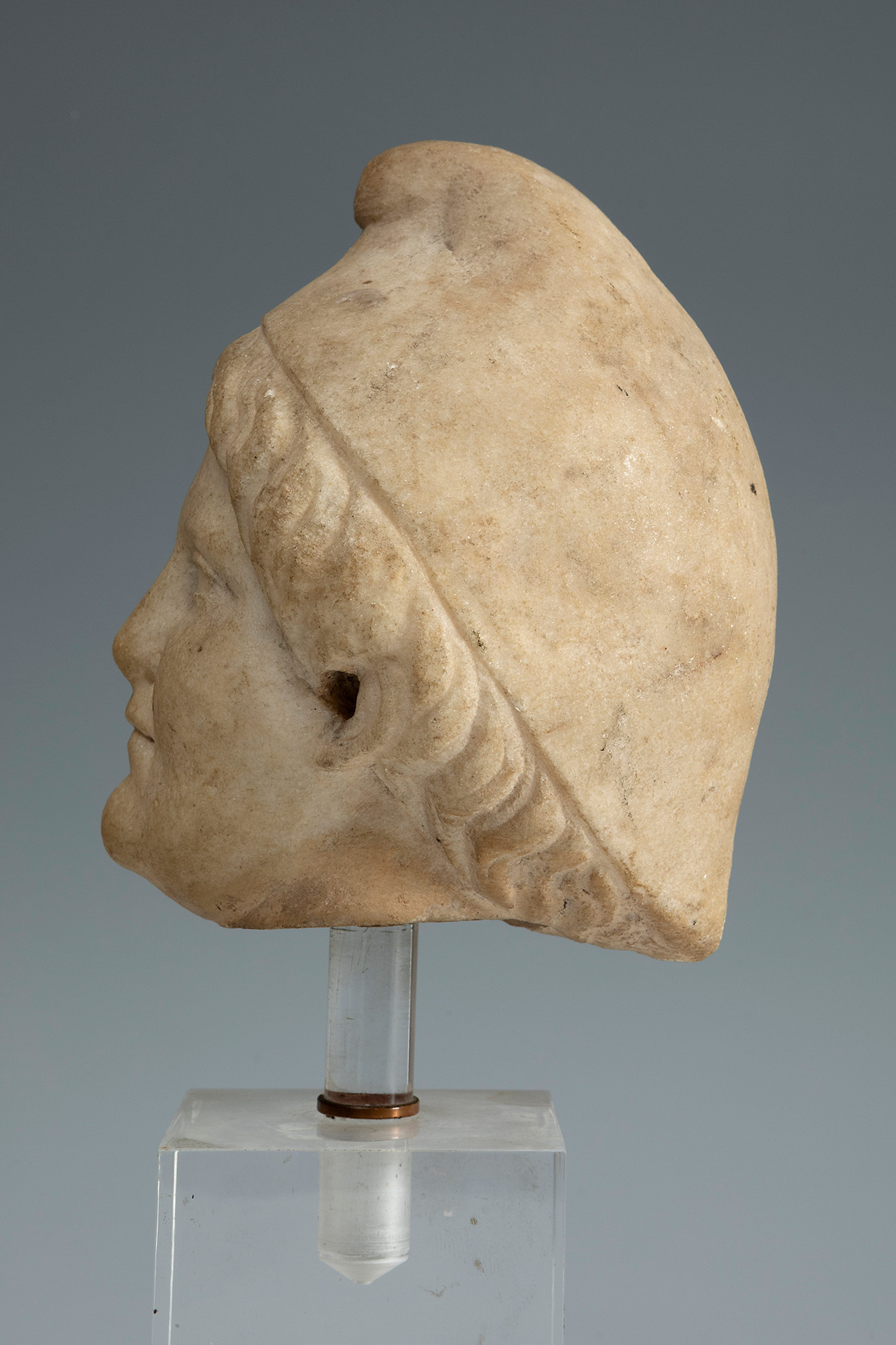 Head of Attis; Rome, 2nd-3rd century AD.Marble.In a good state of preservation.Provenance: Private - Image 4 of 5