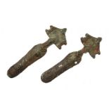 Pair of Visigothic fibulae, 5th-8th century AD.Bronze.Provenance: Private collection of the