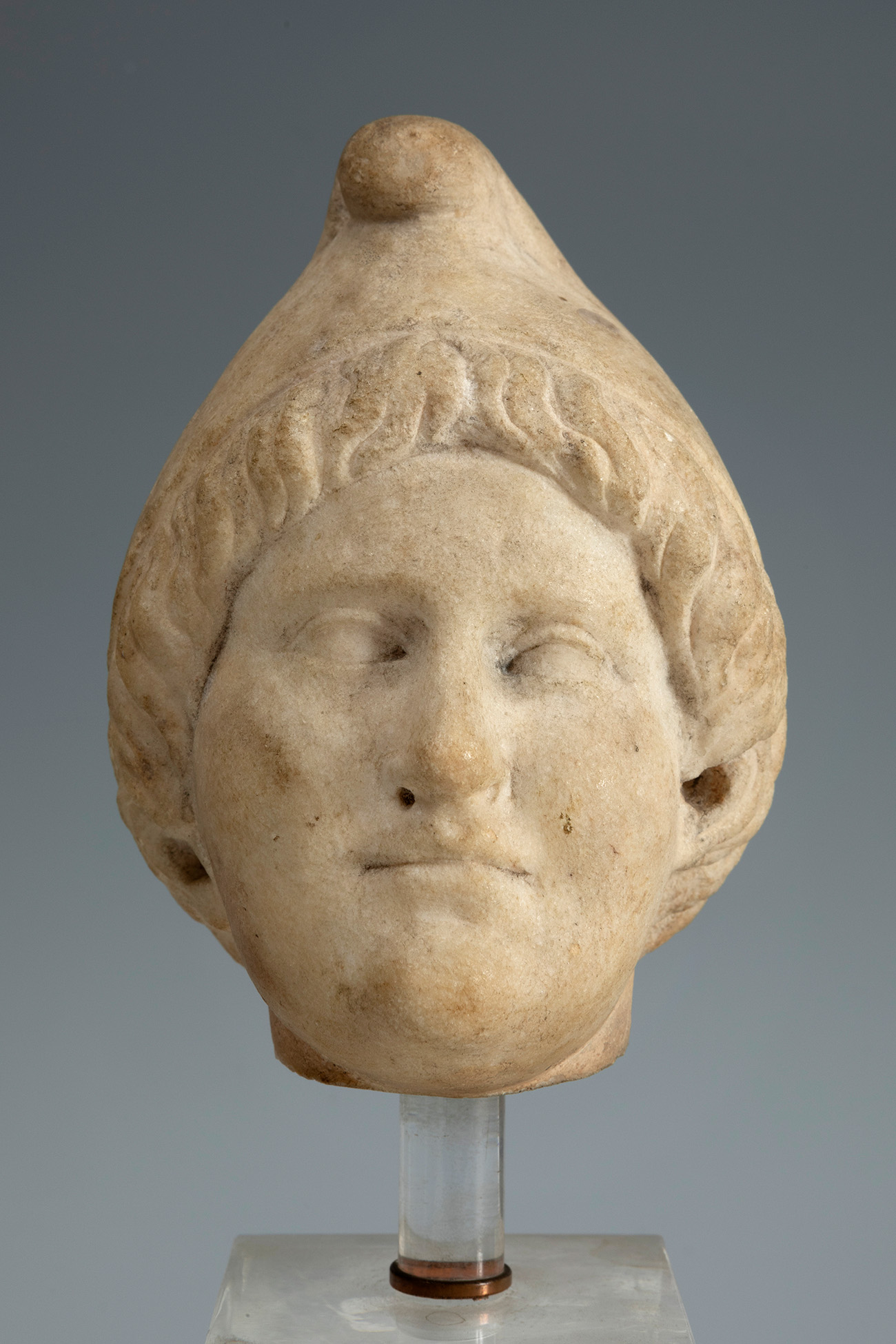 Head of Attis; Rome, 2nd-3rd century AD.Marble.In a good state of preservation.Provenance: Private - Image 2 of 5