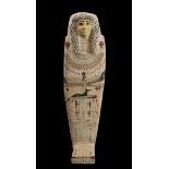 Sarcophagus lid. Egypt, Saita period, 26th Dynasty, 664-525 BC.Polychrome wood.Provenance: Spanish