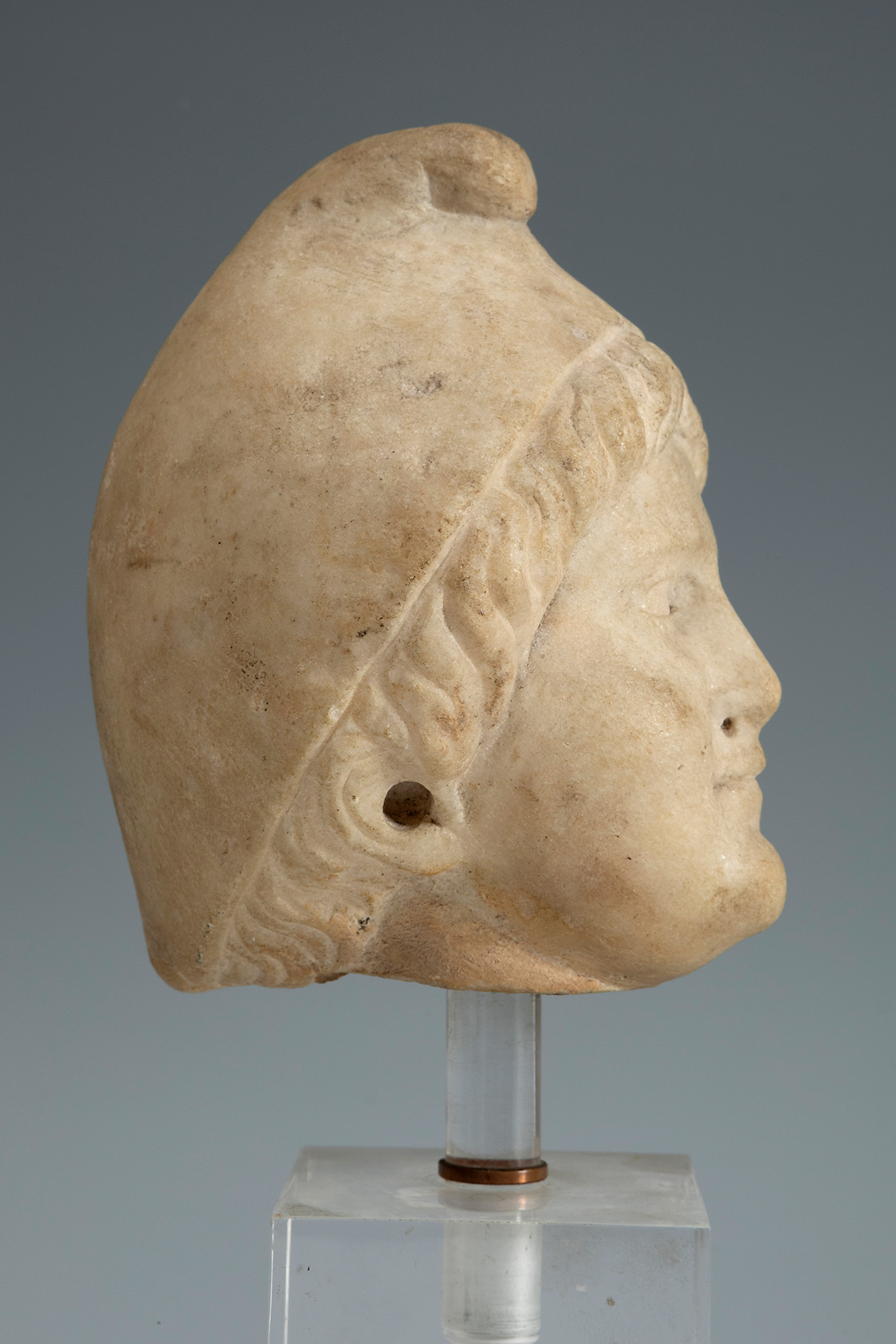 Head of Attis; Rome, 2nd-3rd century AD.Marble.In a good state of preservation.Provenance: Private - Image 5 of 5