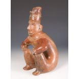 Male figure from the Colima culture; west coast of Mexico, ca. 200 BC. - AD 200.Patinated and