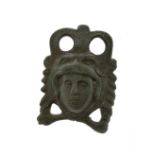 Ornamental applique of a cavalryman. Roman culture, 3rd-4th century AD.Bronze.Provenance: Private