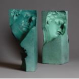 MATTEO MAURO (Catania, Sicily, 1992)."She and He", 2020.Two sculptures in hand-cast bronze.