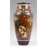 Art Deco vase; Gouda, The Netherlands, ca. 1915.Glazed ceramic.With marks on the reverse.