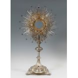 Silver monstrance. S.XX. Model monstrance of the Sun, with foot, shaft and display.In the display