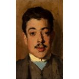 RAMON CASAS CARBÓ (Barcelona, 1866 - 1932)."Portrait of the painter Antoni de Ferrater.Oil on