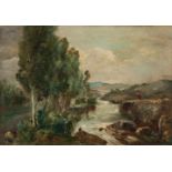 RAMÓN MARTÍ ALSINA (Barcelona, 1826 - 1894)."Landscape with River".Oil on canvas.Signed in the lower