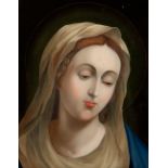 Spanish school, 19th century."Immaculate Virgin".Oil on glass.Measurements: 40,5 x 31 cm, 47 x 38,