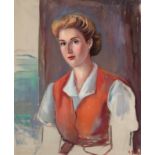 ANGELES SANTOS TORROELLA (Portbou, 1911 - Madrid, 2013)."Lady at the Window in Huesca", 1936-1937.