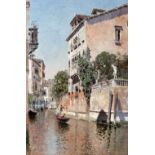 MARTÍN RICO ORTEGA (El Escorial, Madrid, 1833 - Venice, 1908)."Venetian Canal.Oil on canvas.Signed