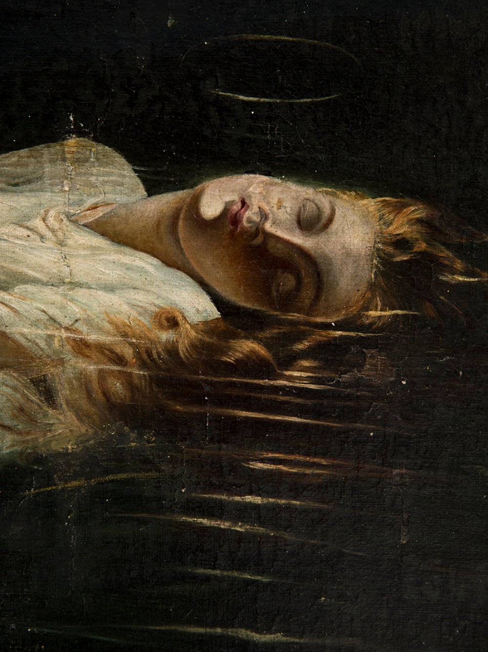 FRANCISCO LAPORTA VALOR (Alcoy, 1850-1914)."Ofelia", 1905.Oil on canvas. Re-coloured.It has flaws in - Image 2 of 7