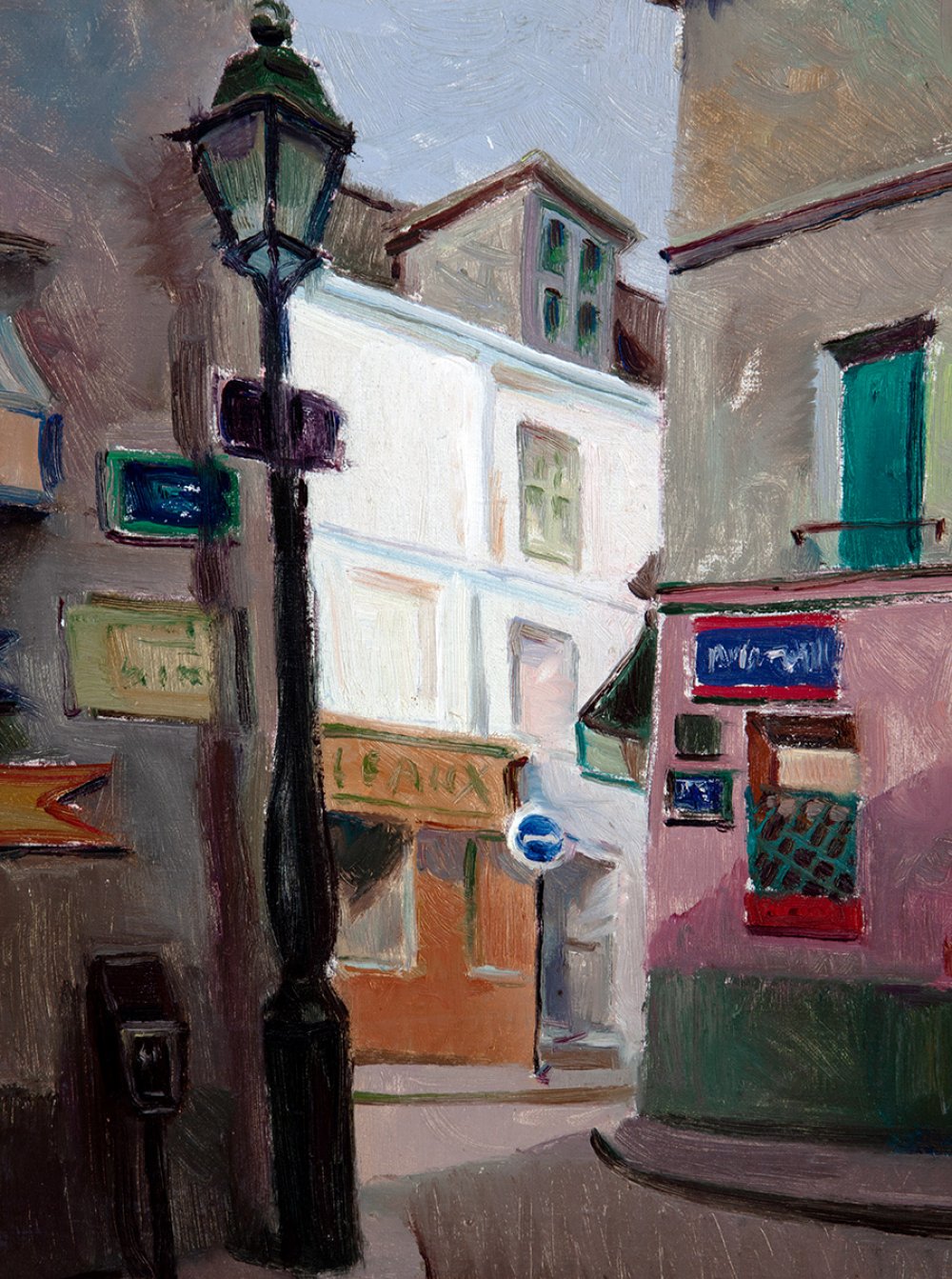 GENARO LAHUERTA (Valencia, 1905-1985)."Paris Street" 1960.Oil on canvas.Signed and dated in the - Image 4 of 5