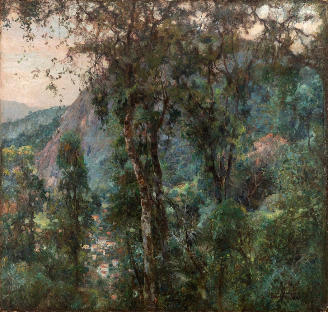 LUIS GRANER ARRUFÍ (Barcelona, 1863 - 1929)."Forest", 1920.Oil on canvas adhered to panel.Signed and