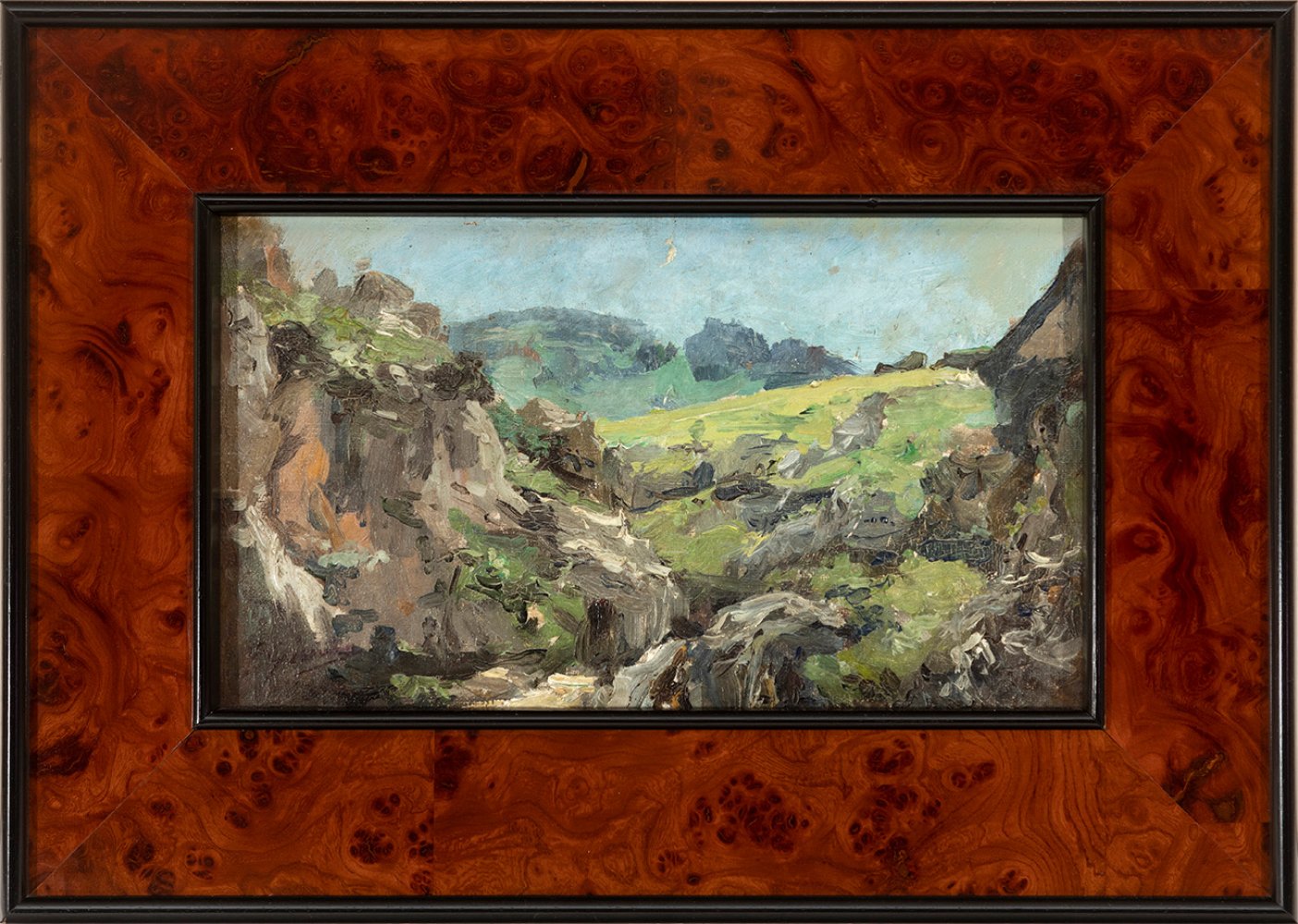 FRANCESC GIMENO I ARASA, (Tortosa, Tarragona, 1858 - Barcelona, 1927)."Mountain landscape".Oil on - Image 2 of 5