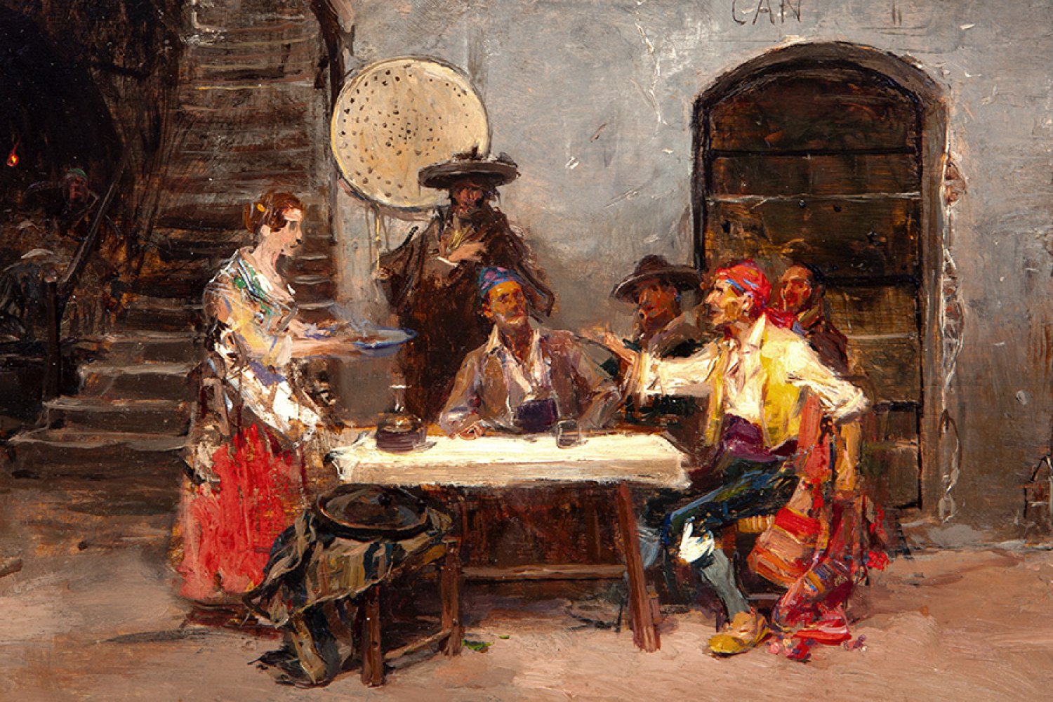 JOSÉ BENLLIURE GIL (Valencia, 1855 - 1937)."In the Cellar".Oil on panel.Signed in the lower left - Image 3 of 7
