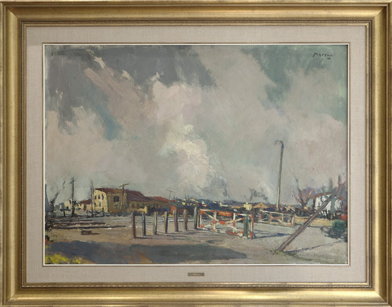 JUAN BAUTISTA PORCAR RIPOLLÉS, (Castellón de la Plana, Castellón, 1889 - 1974)."Dockers".Oil on - Image 4 of 7