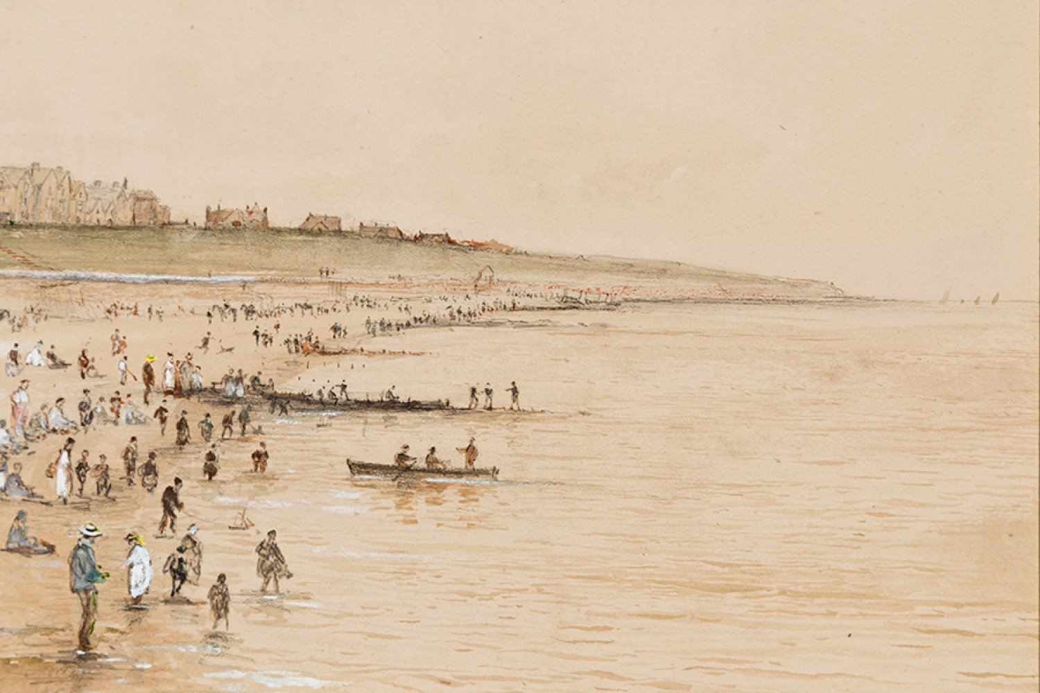 JOSE VILLEGAS CORDERO (Seville, 1848 - Madrid, 1921)."Biarritz Beach", c.1910.Watercolour on paper. - Image 2 of 5