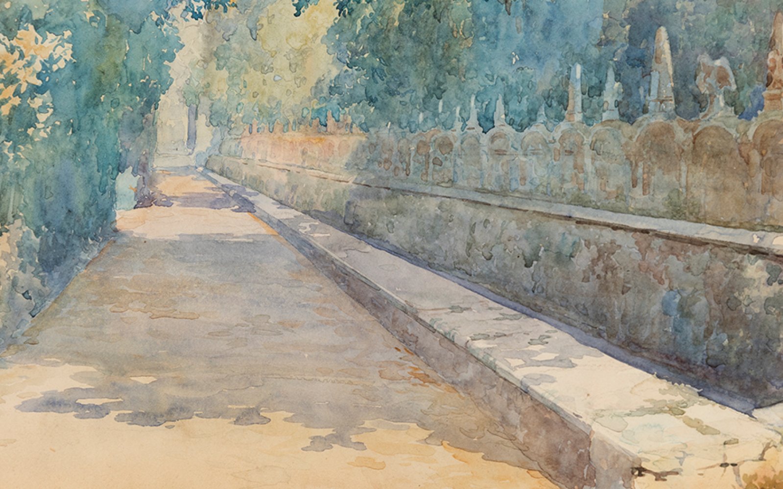 JOSÉ VILLEGAS CORDERO (Seville, 1848 - Madrid, 1921)."Villa d' Este, the 1000 fountains (Rome)". - Image 3 of 5