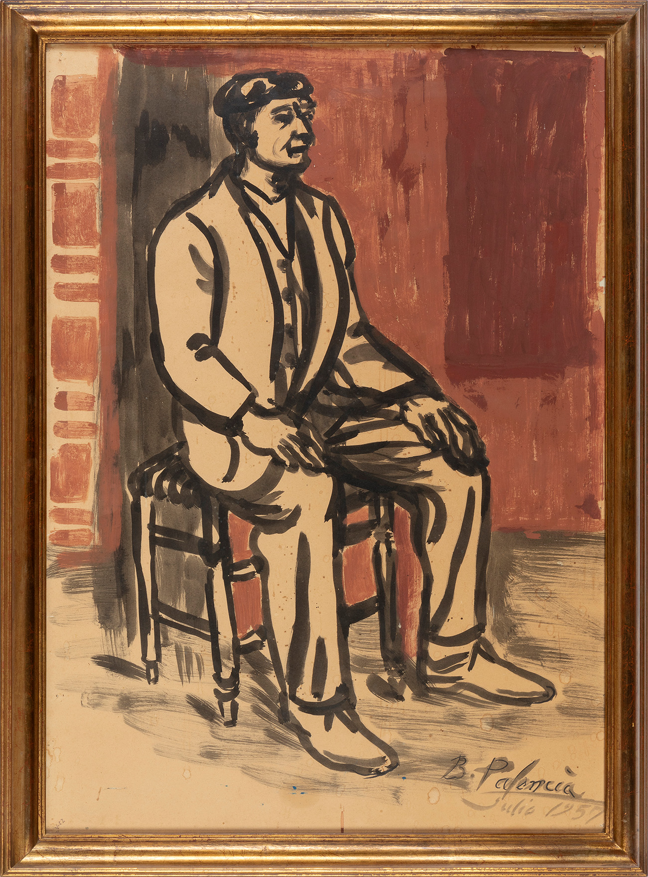 BENJAMÍN PALENCIA (Barrax, Albacete, 1894 - Madrid, 1980)."Portrait of Julián Palencia, brother of - Image 4 of 6