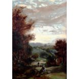 NARCISSE-VIRGILE DÍAZ DE LA PEÑA (Bordeaux, 1808- Menton, 1876)."Romantic landscape".Oil on canvas.