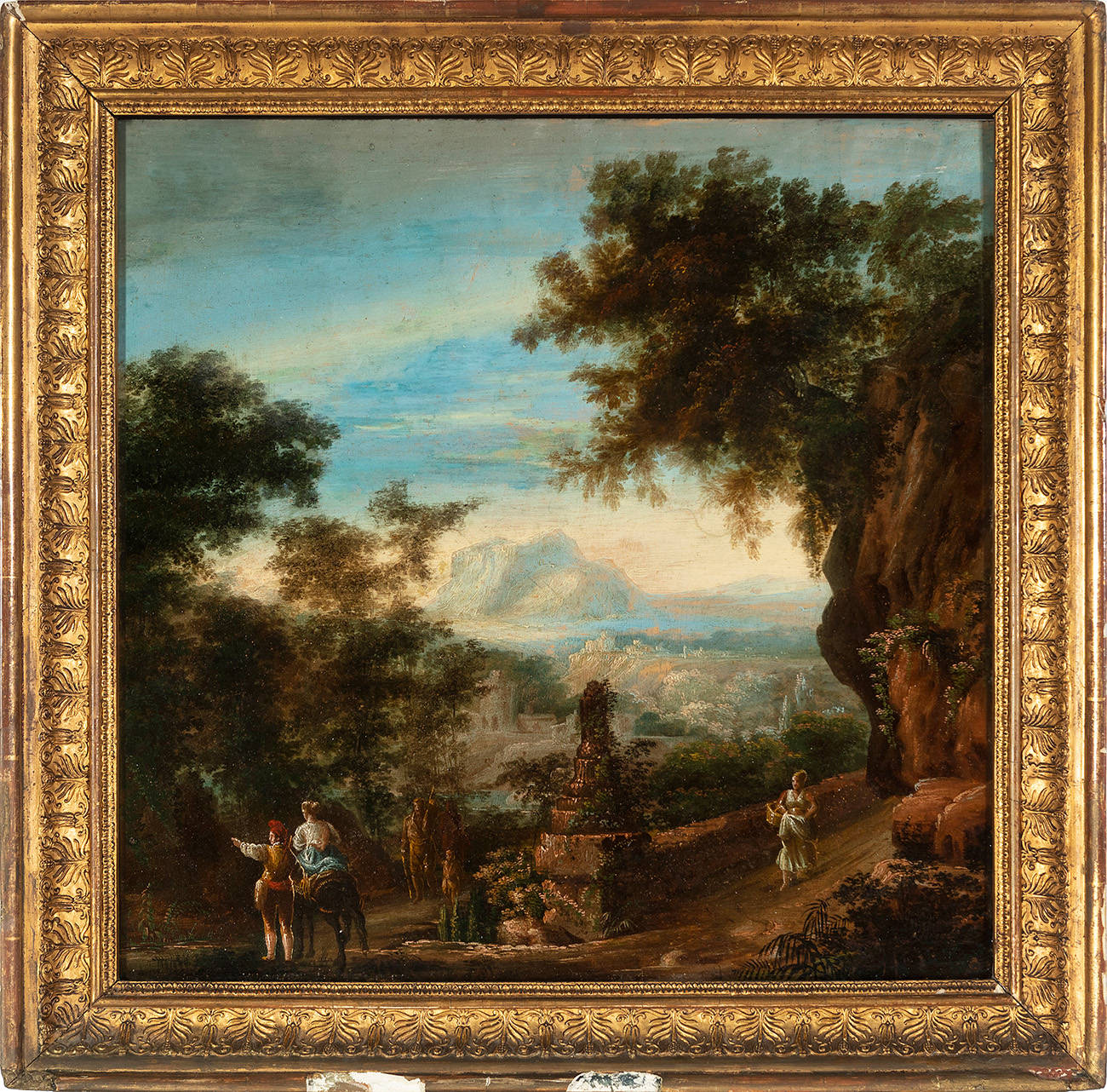 PAU RIGALT I FARGAS (Barcelona, 1778 - 1845)."Landscape.Oil on panel.The frame has tears at the - Image 4 of 4