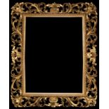 Frame; Spain, late 19th century.Stuccoed and gilded wood.Measurements: 56 x 45 cm; 40,5 x 30 cm.