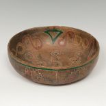 Dish; Paracas culture, Peru, 700-300 BC.Ceramic with exterior interior decoration.Restoration of the