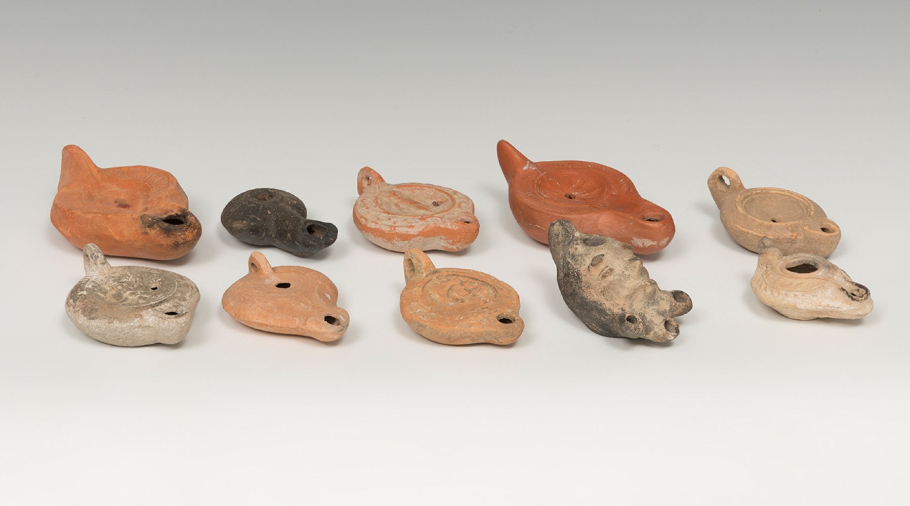 Set of 10 Roman and late Roman lanterns; 2nd-5th century BC.Terracotta. They are in a good state - Image 3 of 5